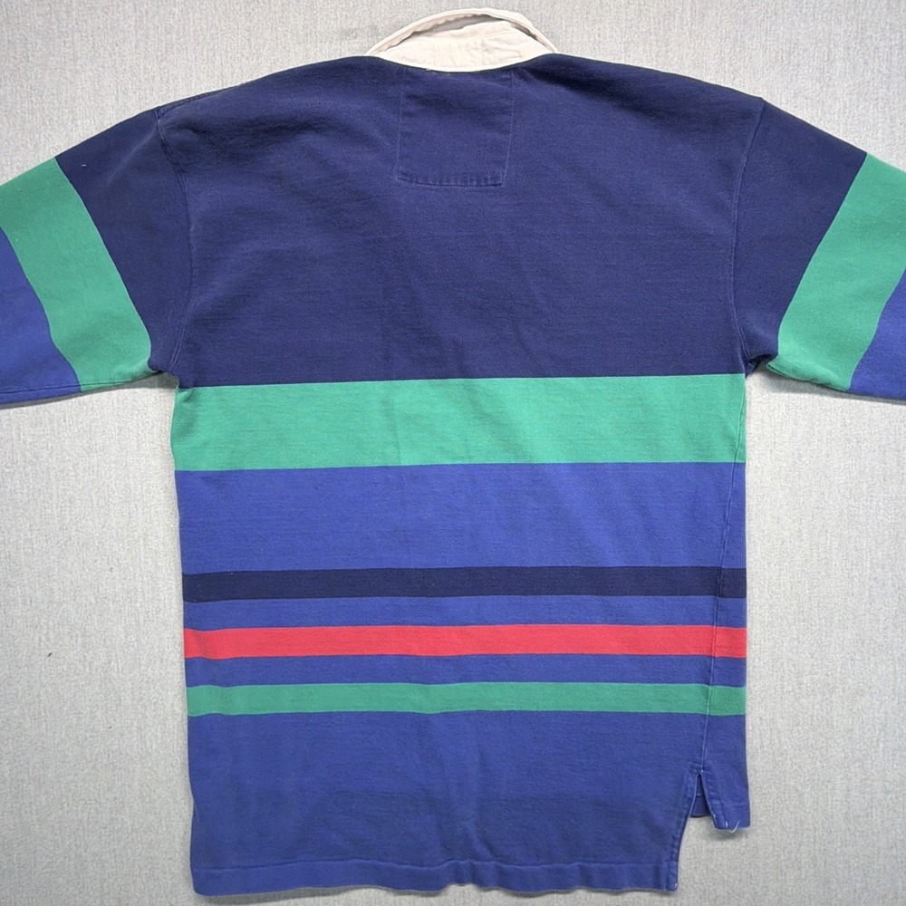 Vintage Izod Lacoste Polo Shirt Men L Navy Blue Cotton Rugby Crocodile Pullover - Picture 7 of 7